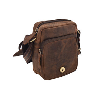 Pánske kožené crossbody tmavohnedý hunter V 250591