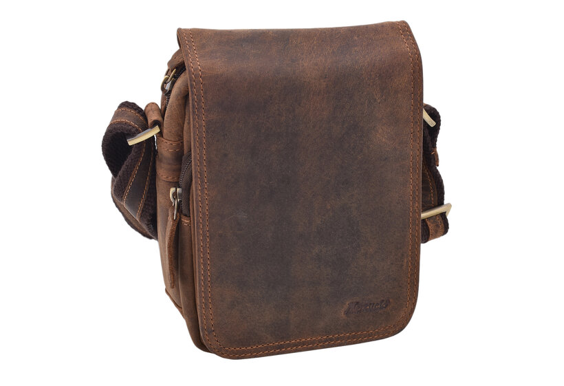 Pánske kožené crossbody tmavohnedý hunter V 250591