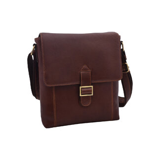 Pánske kožené crossbody tmavohnedý vintage 370103