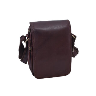 Pánske kožené crossbody tmavohnedý vintage 370591