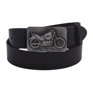 Pánsky kožený opasok 740-40-105 čierny hladký pracka Motorcycle
