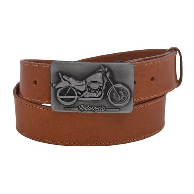 Pánsky kožený opasok 740-40-110 koňak šitý pracka Motorcycle
