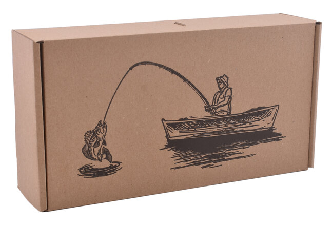 Rybársky darčekový set šťuka s udicou 320 - pánska peňaženka 2911908-29 a pánsky opasok 736
