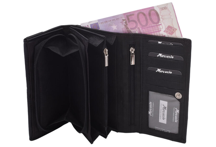 Veľká kožená peňaženka MERCUCIO čierna 2311804