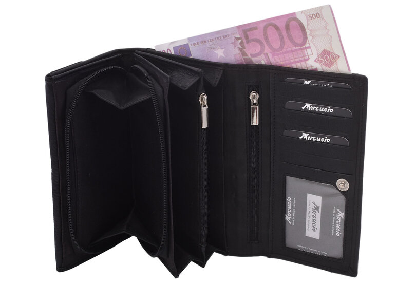 Veľká kožená peňaženka MERCUCIO čierna 2311804